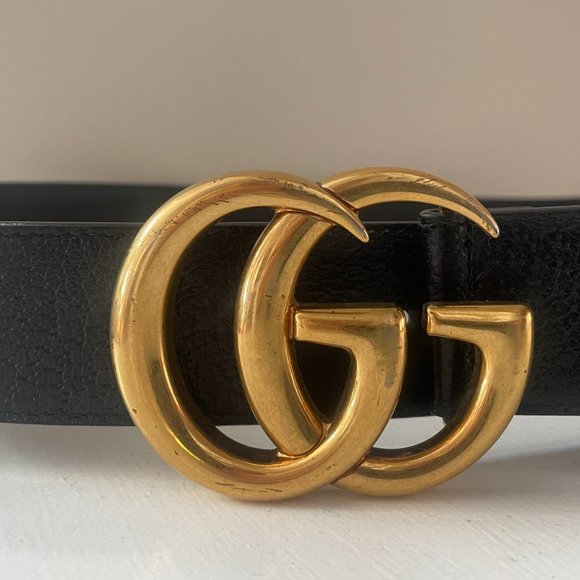 Leather and Gold Gucci Belt (vintage looking)